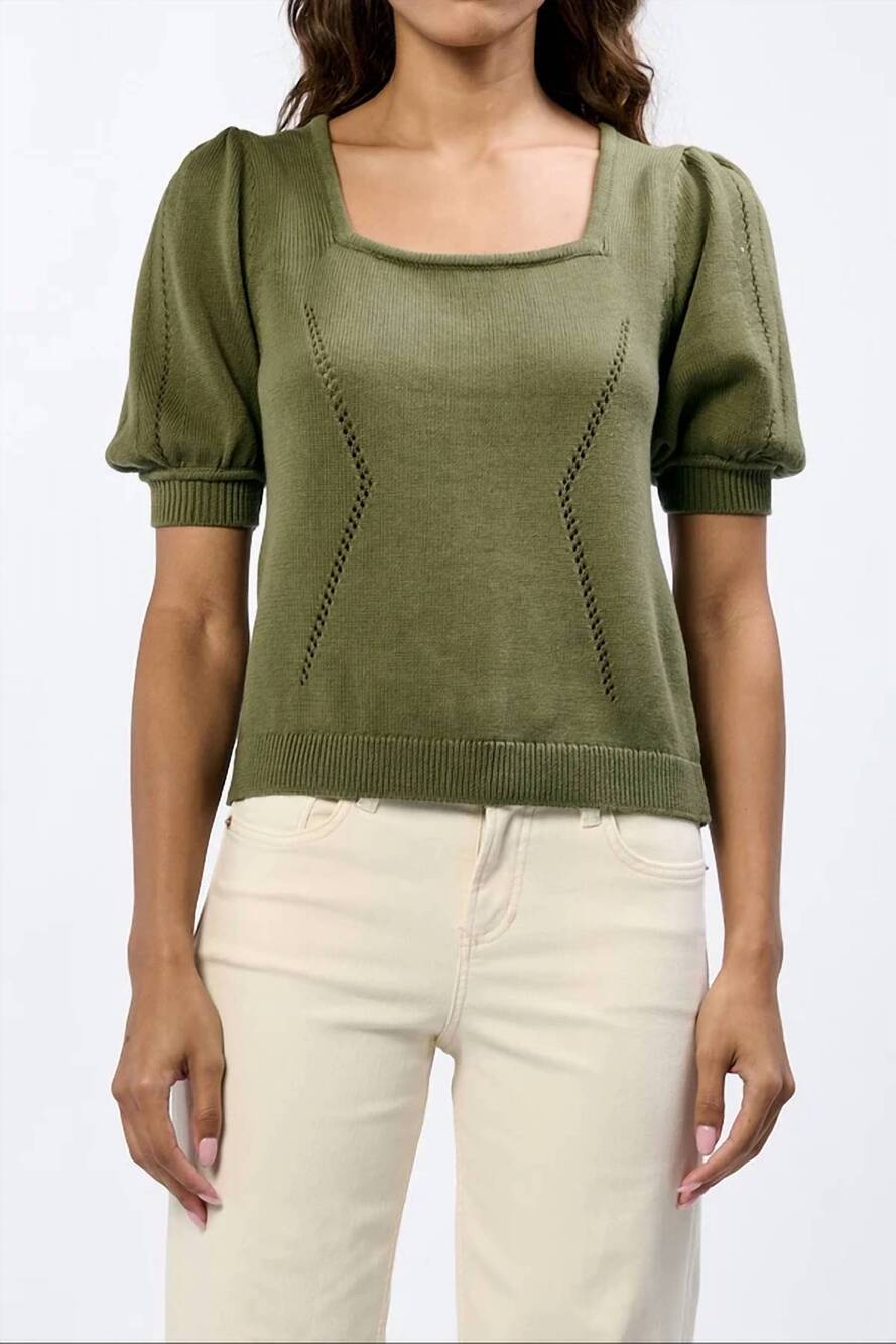 NEW DEAR JOHN DENIM eline top in olive green